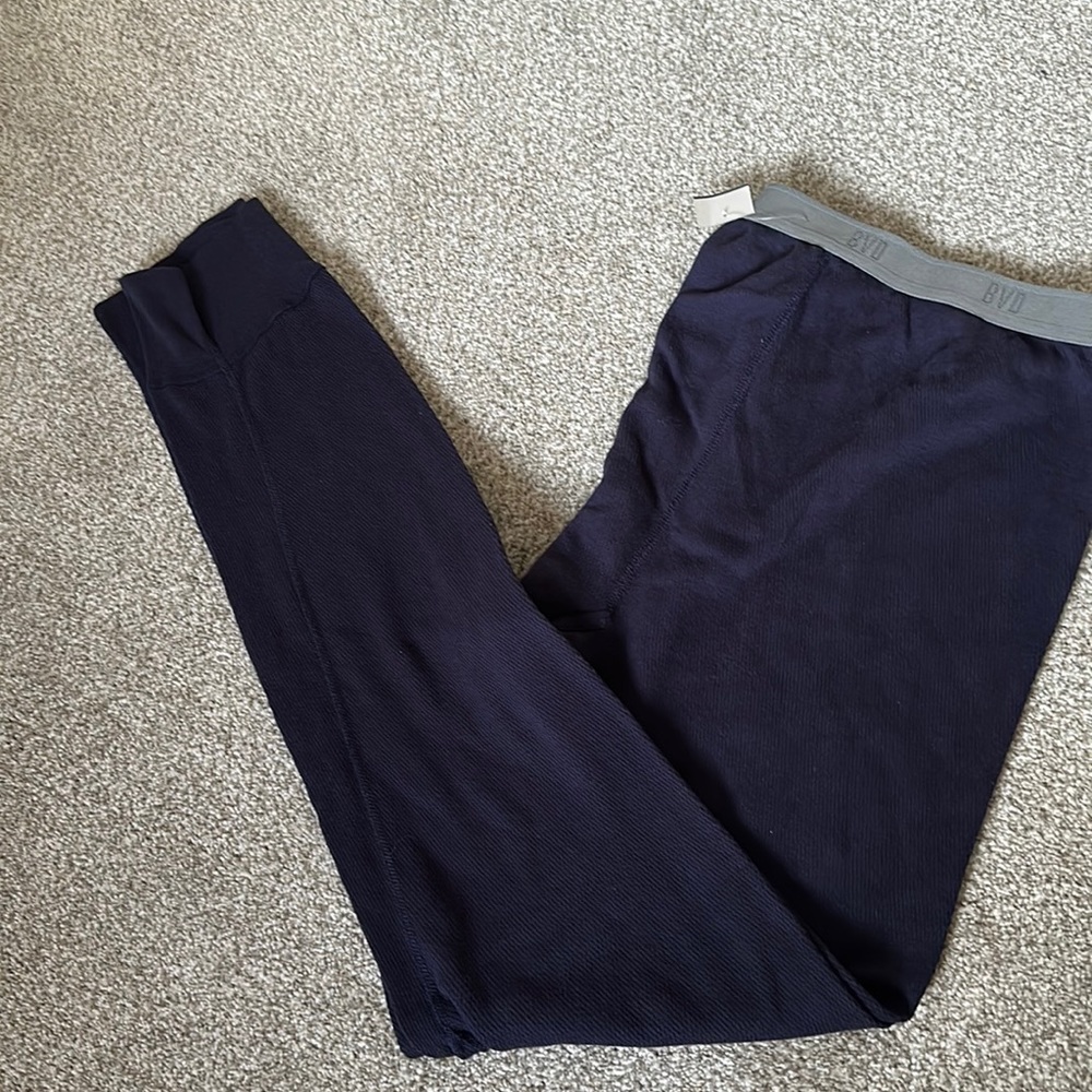 Mens BVD warmer Leggings XL 100% Cotton Navy